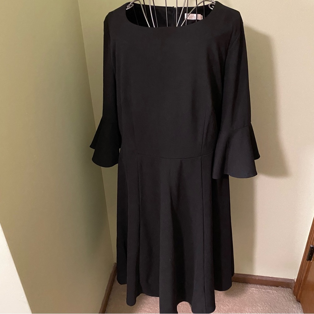 Classic Black Dress with Bell Sleeves